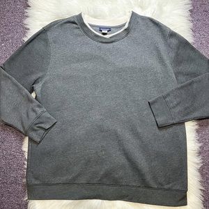 Basic Editions plus size grey crewneck 1X double collar warm hoodie sweatshirt